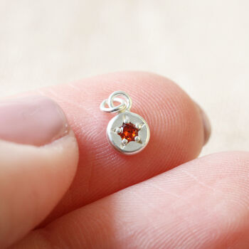 Tiny Sterling Silver Birthstone Charm, 2 of 5
