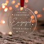 Our First Christmas Engaged Bauble Gift For Couples, thumbnail 1 of 7