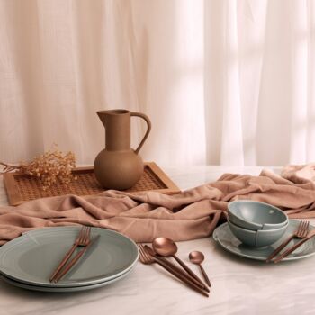 Brooklyn Washed Linen Salmon Tablecloth, 3 of 5