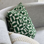 Retro Green Patterned Cushion, thumbnail 1 of 3