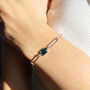 Sterling Silver Elongated Chain Emerald Bracelet, thumbnail 3 of 9