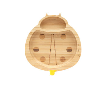 Bamboo Suction Plate Ladybird Yellow, 3 of 4