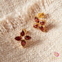 White Moonstone Gold Plated Star Shaped Studs, thumbnail 6 of 9