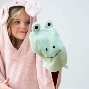 Personalised Baby Frog Hooded Cotton Towel, 3 of 11