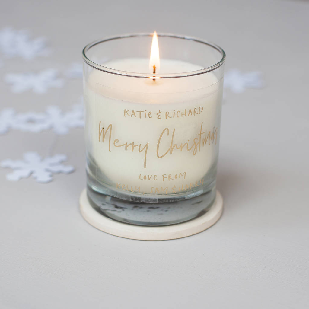 Merry Christmas Lettering Candle By Little Cherub Design