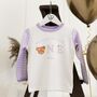 Girls Personalised Lilac Teddy Face Birthday Pyjamas, thumbnail 3 of 11