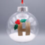 Gold Initial And Holly Christmas Tree Bauble, thumbnail 3 of 4