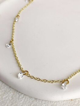 Pear Diamond Five Dangle Necklace, 5 of 7