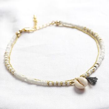 Beaded Shell Charm Anklet, 5 of 6