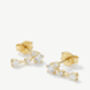 Gold Or Silver Crystal Drop Stud Earrings, Bridal Style Jewellery, thumbnail 3 of 4
