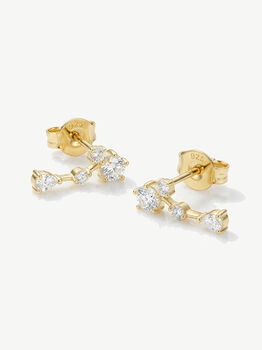 Gold Or Silver Crystal Drop Stud Earrings, Bridal Style Jewellery, 3 of 4