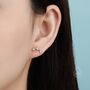 Sterling Silver Tiny Cz Star Trio Stud Earrings, thumbnail 4 of 10