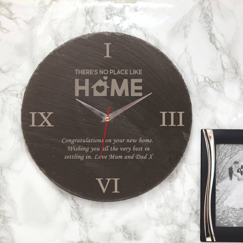 Personalised Slate Wall Clock Housewarming Gifts By