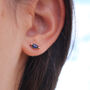 Mabel 9 Ct Rose Gold Marquise Blue Sapphire Earrings, thumbnail 1 of 3