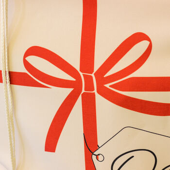 Personalised Wrapping Bow Christmas Santa Sack, 4 of 5