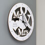 Personalised Mr And Mrs Wooden Clock, thumbnail 3 of 3