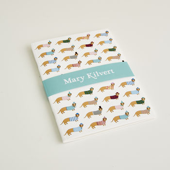 Long Dog Pattern Notebook In A6 And A5 Size, 3 of 8