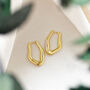 Gold Asymmetric Hoop Earrings, thumbnail 2 of 3