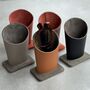 Personalised Recycled Leather Glasses Stand With Suede, thumbnail 2 of 12