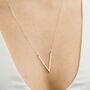 V Shape Angled Bar Triangle Dainty Elegant Necklace, thumbnail 1 of 4