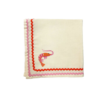 Prawn Orange And Pink Ric Rac Napkins, Set Of Two, 4 of 4