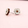 Inky Daisy Wildflower Wooden Stud Earrings, thumbnail 6 of 11