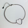 Sterling Silver Heart Charm Chain Bracelet, thumbnail 1 of 6