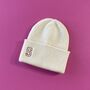 Embroidered College Initial Deep Cuff Beanie Hat, thumbnail 5 of 5