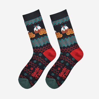 Men's Bamboo Socks Christmas Pudding Treats, 2 of 6
