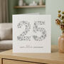 Love Hearts Silver 25th Anniversary Card, thumbnail 1 of 2