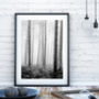 Black And White Forest Trees Unframed Print, thumbnail 1 of 4