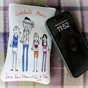 Personalised, Embroidered Grandad's Phone Case, 2 of 6