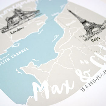 Personalised Travel Map Illustration, 3 of 4