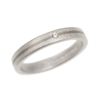 Narrow Stripe Ring With Diamond, 2 of 2