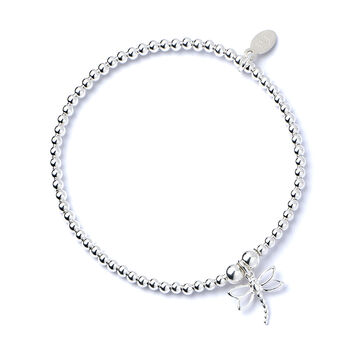 Dragonfly Sterling Silver Ball Bead Bracelet, 2 of 5