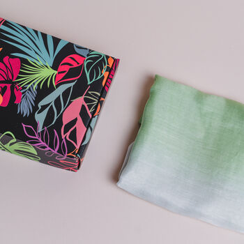 100% Mulberry Silk Scarf, Ombre Sage Green And White, 6 of 10