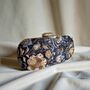 Blue Floral Oval Clutch Bag, thumbnail 2 of 6