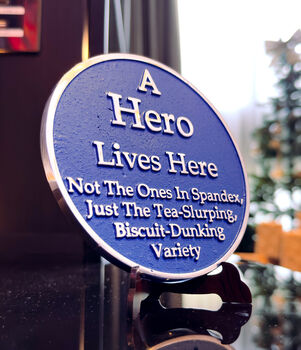 Polished Metal Heritage Gift Blue Plaque For Dad, 2 of 3