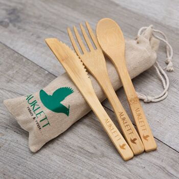 24 Pack Reusable Bamboo Cutlery Set, 10 of 10