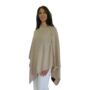 Sand Beige 100% Cashmere Button Poncho Gift Boxed, thumbnail 3 of 11