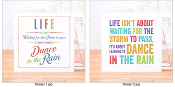 'Dance In The Rain' Contemporary Quote Card, 3 of 6