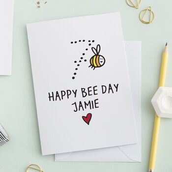 Personalised Bee Birthday Card, 2 of 5