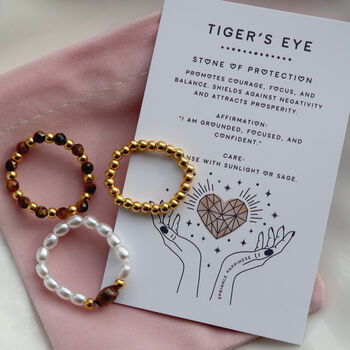 Tiger’s Eye Stacked Stretch Rings, 3 of 6
