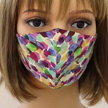 Brush Strokes Silk Face Mask With Lanyard, Silk Bag, 3 of 7