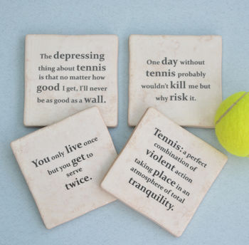 Set Of Four Ceramic Famous Tennis Quotes Coasters, 4 of 8