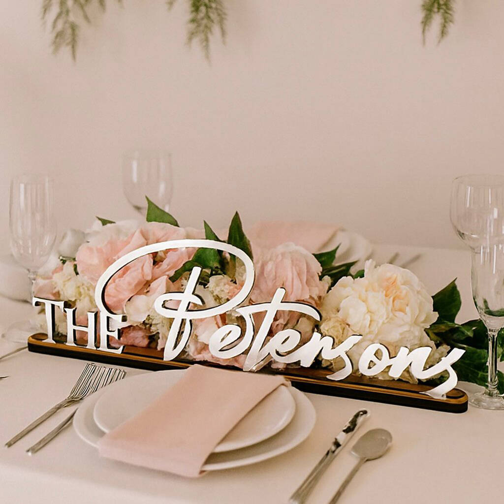 Elegant Custom Wedding Surname Sign For Home Decor, 1 of 8