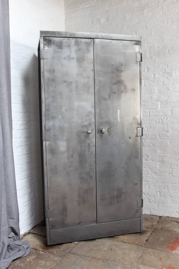 Marco Vintage Stripped Steel Stationery Cupboard, 1 of 9