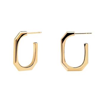 Square Hoops Gold, 3 of 3