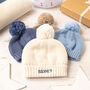 Personalised Big Bobble Knitted Baby Hat, thumbnail 4 of 12