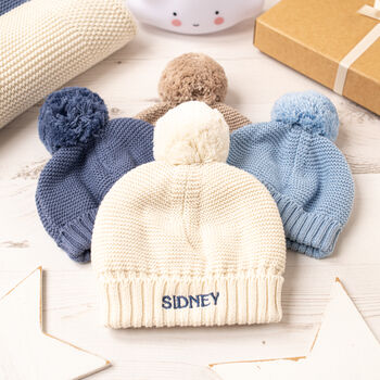 Personalised Big Bobble Knitted Baby Hat, 4 of 12